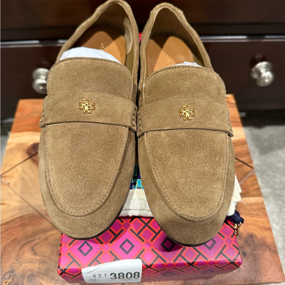 Tory Burch Brown Suede Ballet Loafers